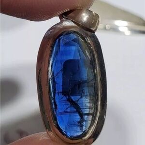 Kyanite Sterling Silver Oval Pendant ~ Blue ~ Great Gift